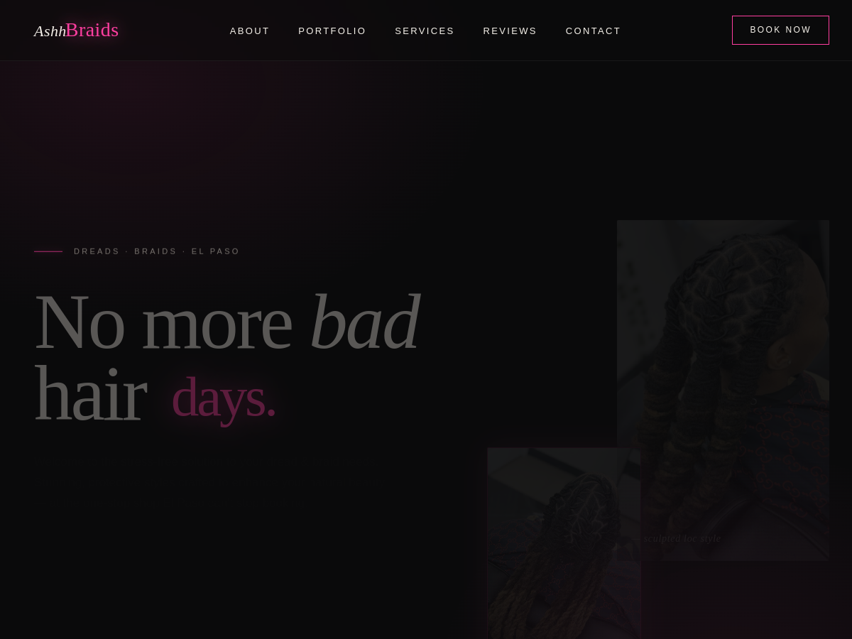 AshhBraids website