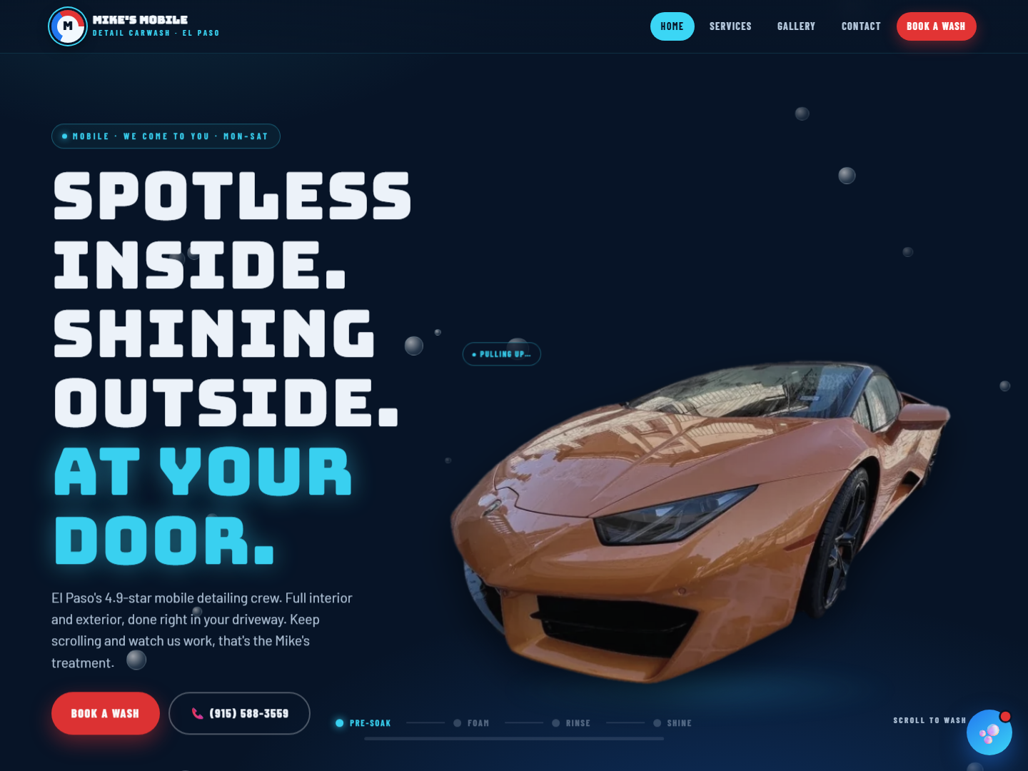 Mike's Mobile Car Wash website
