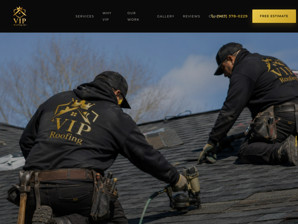 VIP Roofing Co. website