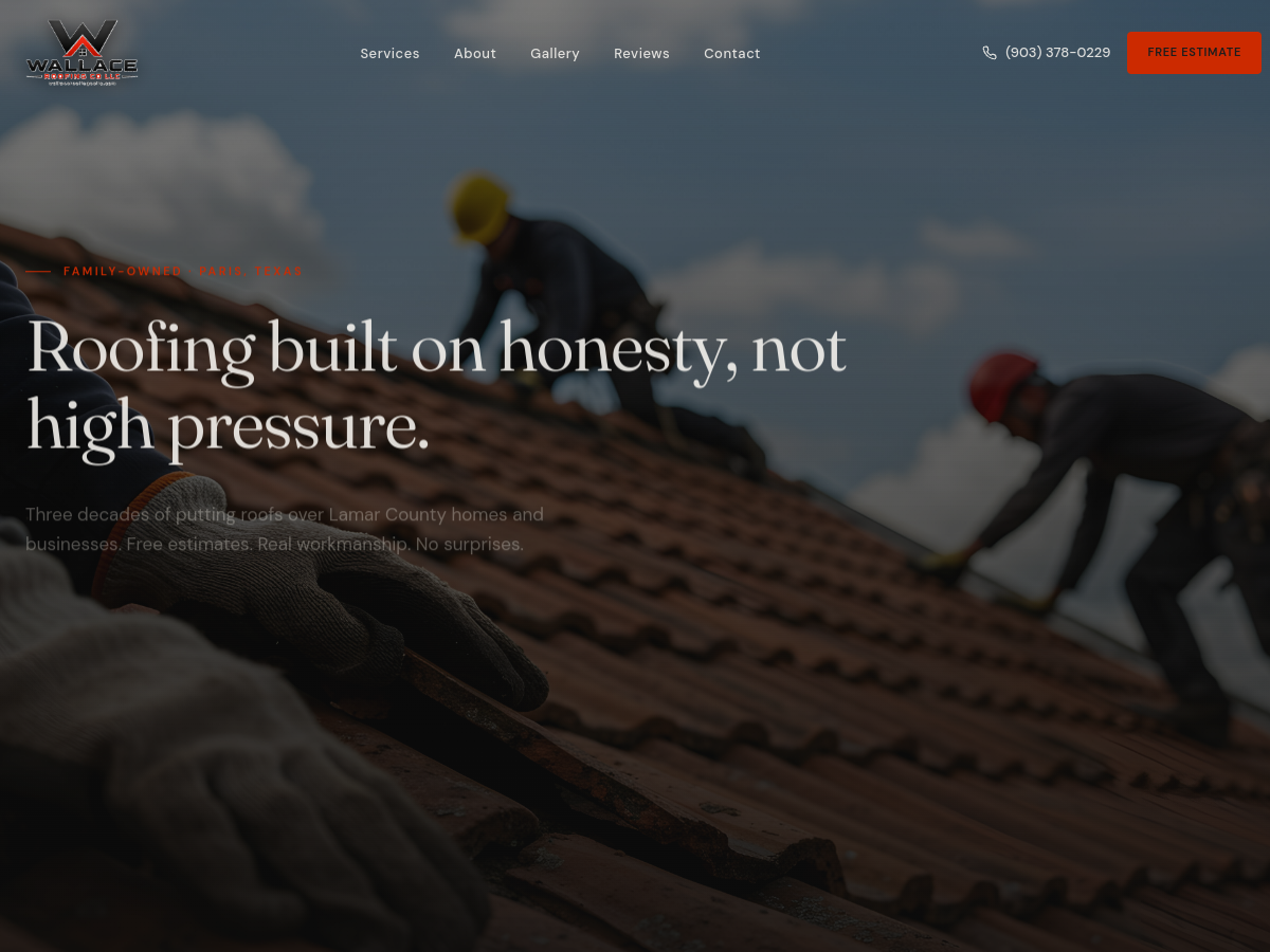 Wallace Roofing Co. website